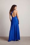 Nights Like This Open Back High Slit Maxi Dress - Royal Blue