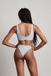 Left On Read High Waist Bikini Set - Sage
