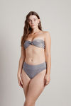 Twist & Turn Metallic Bikini Set - Silver