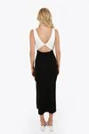 Yareli Plunging Sweater Mini Dress - White/Black