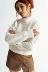 Keep It Flirty Mock Neck Sweater - White