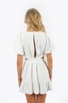 Roselle Cutout Deep V Mini Dress - White