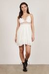 Shannan Lace Skater Mini Dress - White