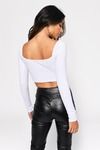 Side Note Crop Top - White