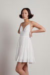 Summer Breeze Lace Skater Mini Dress - White