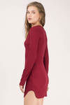 Bonnie Lace Up Bodycon Mini Dress - Wine