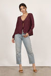 Rebecka Front Tie Blouse - Wine