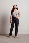 Drive To Malibu Crop Top - Baby Blue