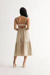 Loving Myself Beige Cotton Midi Dress