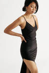 Came To Party High Slit Bodycon Maxi Dress - Black