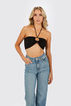 Down To Miami Crop Top - Black