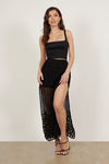 Honey Punch Ibiza High Slit Maxi Skirt - Black