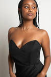 In A Dream Sweetheart High Slit Maxi Dress - Black