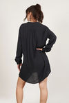 Last Resort Deep V Long Sleeve Mini Dress - Black