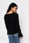 Lexi Lace Up Blouse - Black