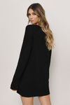 Never Forget You Lace Up Sweater Mini Dress - Black
