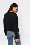 Sophie Snap Button Sweatshirt - Black