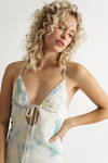 Sweet Like You Tie Dye A-Line Mini Dress - Blue Multi
