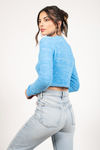 One Kiss Fuzzy Sweater - Blue