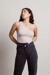 Work With Me One Shoulder Top - Blush
