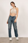 Give It A Tie Dye Crop Top - Brown Multi