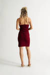 Keep It Up Ruched Bodycon Mini Dress - Burgundy