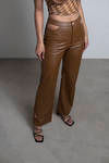 Melly Leather Pants - Camel