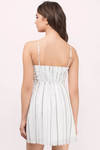 The Jetset Diaries Raya Stripe Skater Mini Dress - Charcoal Stripe 