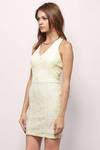 Sassy Lines Lace Open Back Mini Dress - Cream