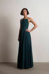 Last Touch Halter Cross Back Maxi Dress - Emerald