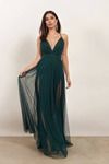 Night To Remember Chiffon Double High Slit Maxi Dress - Emerald