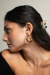 Cross My Mind Hollow Hoop Earrings - Gold