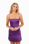 Alexie Satin Backless Mini Dress - Grape Soda