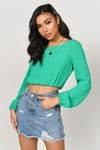 Eyes For You Open Back Top - Green
