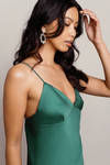 Show Up Satin Cami Midi Dress - Green
