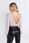 Eyes For You Open Back Top - Grey