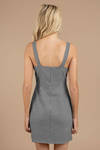 Finders Keepers Surrender Gingham Shift Mini Dress - Grey Multi