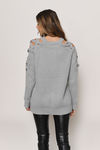 Vana Cold Shoulder Sweater - Grey