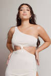 Lexi Cutout High Slit Midi Dress - Ivory