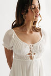Shaena Lace Up Romper - Ivory