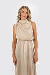 Milana Turtleneck Halter Maxi Dress - Khaki