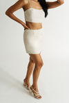 Arden Linen Crop Top and Mini Skirt Set - Oatmeal