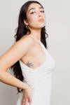 Carolina Ruched Bodycon Midi Dress - Off White