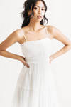 Trinnie Tiered Ruffle Midi Dress - Off White