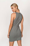 Lace Up To No Good Lace Up Bodycon Mini Dress - Olive