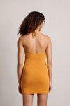 Aylah Halter Ribbed Knit Bodycon Mini Dress - Orange