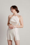 Misi Satin Crop Top and Mini Skirt Set - Pearl