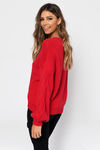 All The Feels Knit Sweater - Red
