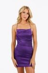 Eloisa Backless Bodycon Mini Dress - Shade of Purple