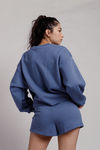 Come Thru And Chill Sweat Shorts - Slate Blue